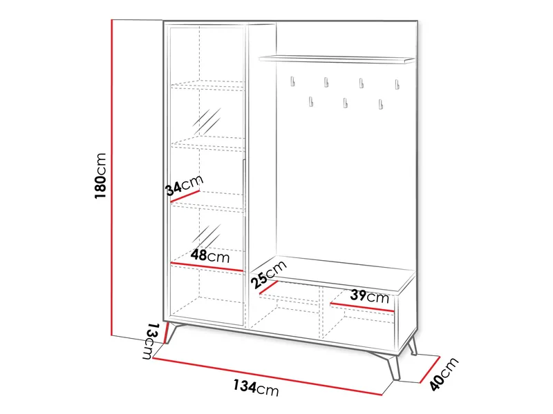 Vemdalen Entrémøbelsett 180 cm - Oppbevaring - Garderober & garderobesystem
