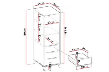 Vemdalen Garderobe 54 cm - Sand beige - Oppbevaring - Garderober & garderobesystem