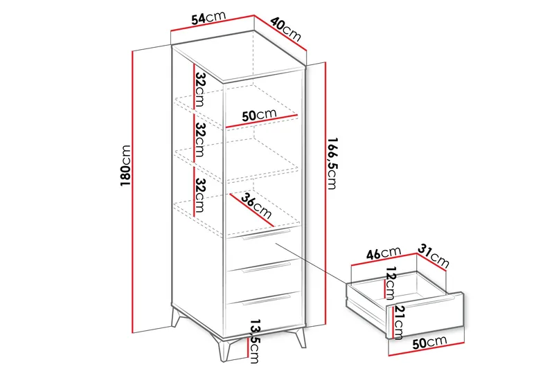 Vemdalen Garderobe 54 cm - Sand beige - Oppbevaring - Garderober & garderobesystem