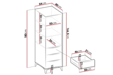Vemdalen Garderobe 54 cm - Sand beige - Oppbevaring - Garderober & garderobesystem