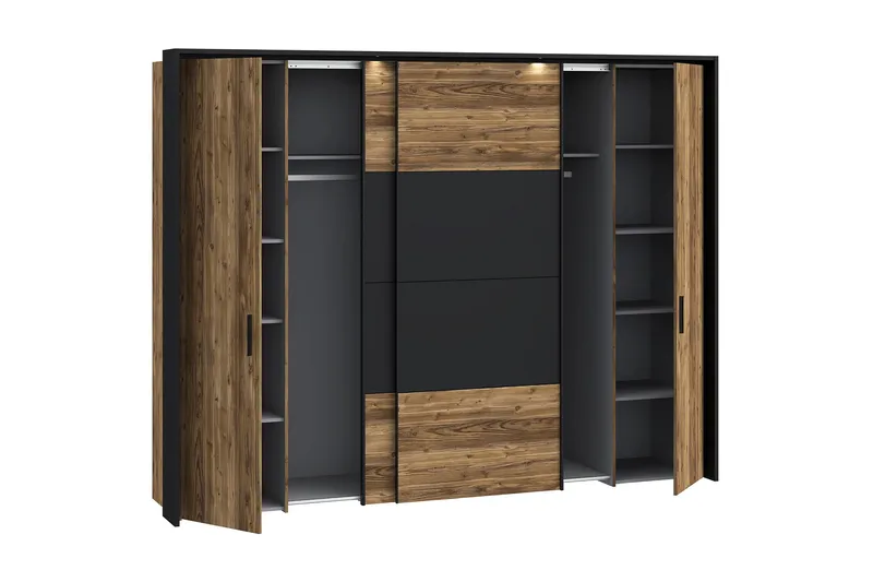 Vergina Garderobe 62x280 cm - Brun/Svart - Oppbevaring - Garderober & garderobesystem