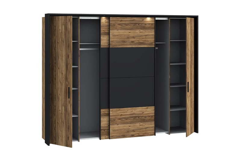 Vergina Garderobe 62x280 cm - Brun/Svart - Oppbevaring - Garderober & garderobesystem