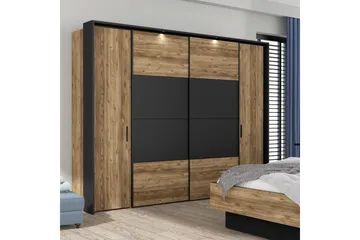 Vergina Garderobe 62x280 cm - Brun/Svart - Oppbevaring - Garderober & garderobesystem