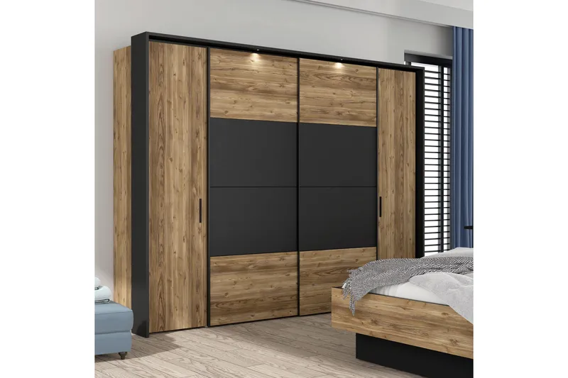 Vergina Garderobe 62x280 cm - Brun/Svart - Oppbevaring - Garderober & garderobesystem