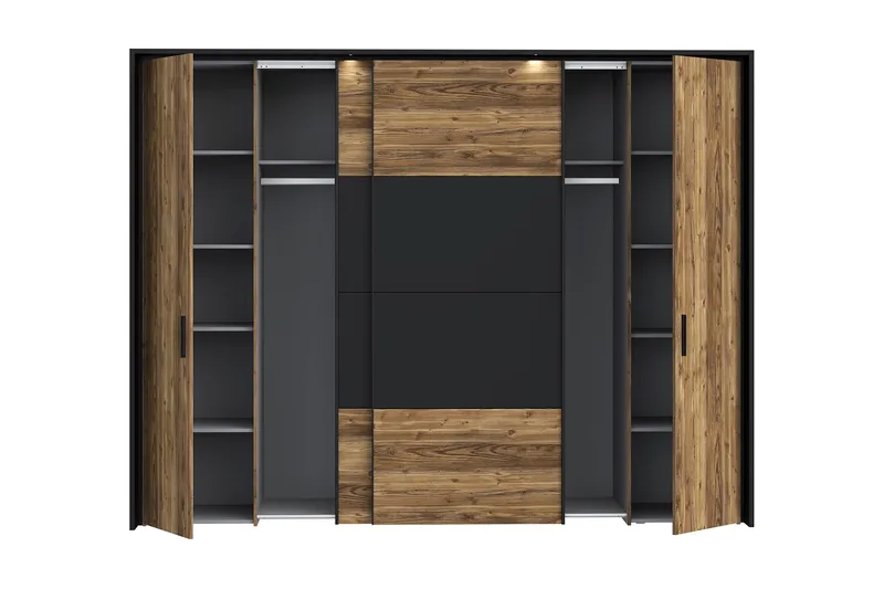Vergina Garderobe 62x280 cm - Brun/Svart - Oppbevaring - Garderober & garderobesystem