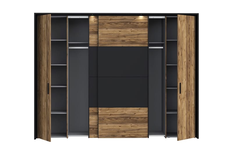 Vergina Garderobe 62x280 cm - Brun/Svart - Oppbevaring - Garderober & garderobesystem