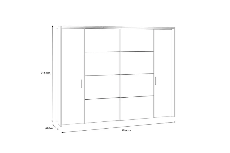 Vergina Garderobe 62x280 cm - Brun/Svart - Oppbevaring - Garderober & garderobesystem