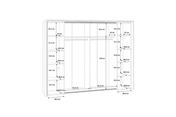 Vergina Garderobe 62x280 cm - Brun/Svart - Oppbevaring - Garderober & garderobesystem