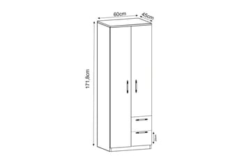 Vespera Garderobe 60x171,8 cm - Hvit - Oppbevaring - Garderober & garderobesystem