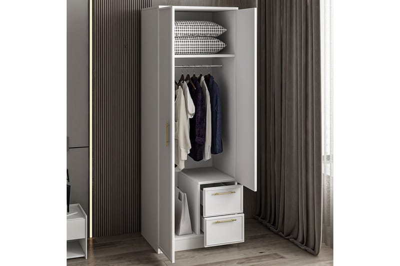 Vespera Garderobe 60x171,8 cm - Hvit - Oppbevaring - Garderober & garderobesystem
