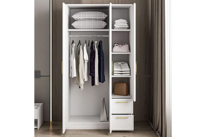 Vespera Garderobe 90x171,8 cm - Hvit - Oppbevaring - Garderober & garderobesystem