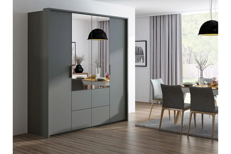 Wedena Garderobeskap 208 cm - Grå - Oppbevaring - Garderober & garderobesystem