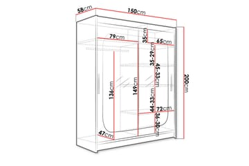 West Garderobe 150x58x200 cm - Oppbevaring - Garderober & garderobesystem