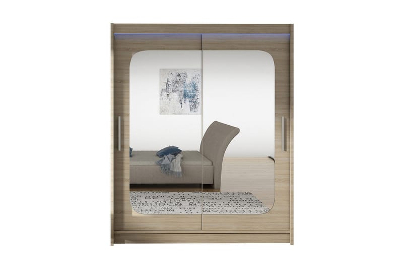 Westa Garderob 150x58x200 cm, Beige / Grå