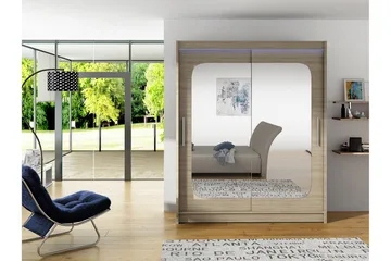 Westa Garderob 150x58x200 cm - Beige / Grå - Oppbevaring - Garderober & garderobesystem