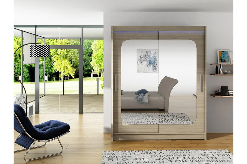 Westa Garderob 150x58x200 cm - Beige / Grå - Oppbevaring - Garderober & garderobesystem