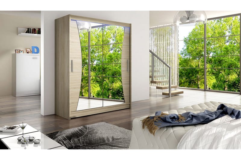 Westa Garderob 150x58x200 cm - Beige / Hvit - Oppbevaring - Garderober & garderobesystem