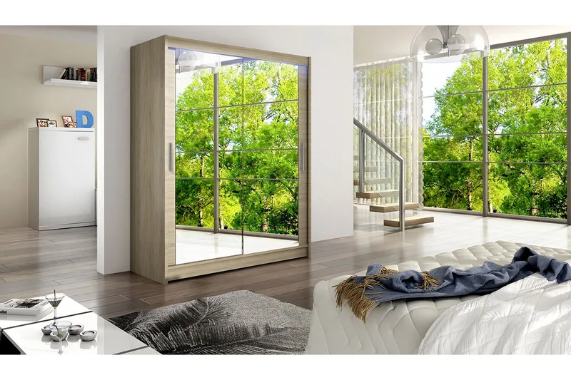 Westa Garderob 150x58x200 cm - Beige / Hvit - Oppbevaring - Garderober & garderobesystem