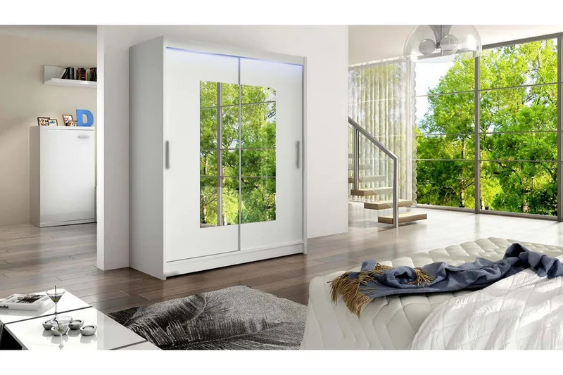 Westa Garderob 150x58x200 cm - Hvit - Oppbevaring - Garderober & garderobesystem