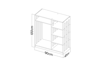 Winters Garderobe 90x100 cm - Natur - Oppbevaring - Garderober & garderobesystem