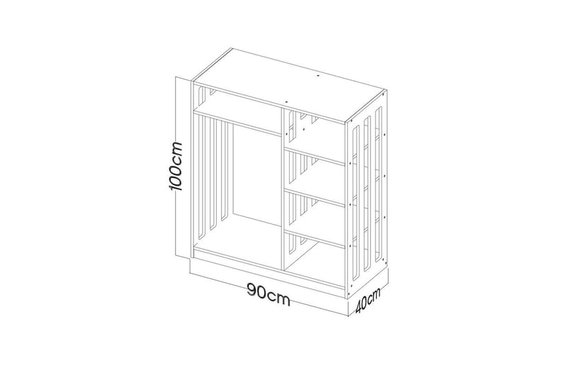Winters Garderobe 90x100 cm - Natur - Oppbevaring - Garderober & garderobesystem