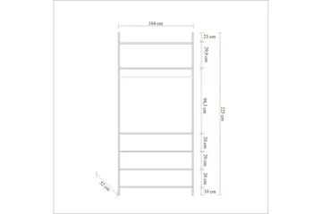 Witonia Garderobe 104x52 cm - Natur - Oppbevaring - Garderober & garderobesystem