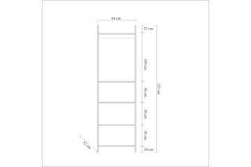 Witonia Garderobe 64x52 cm - Natur - Oppbevaring - Garderober & garderobesystem