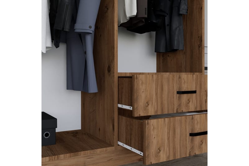 Yaman Garderobe 120x180 cm - Brun - Oppbevaring - Garderober & garderobesystem