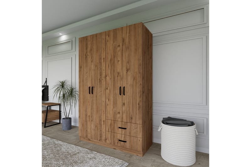 Yaman Garderobe 120x180 cm - Brun - Oppbevaring - Garderober & garderobesystem