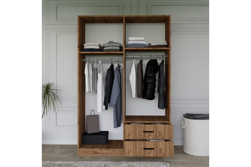 Yaman Garderobe 120x180 cm - Brun - Oppbevaring - Garderober & garderobesystem