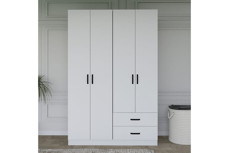 Yaman Garderobe 120x180 cm - Matt hvit - Oppbevaring - Garderober & garderobesystem