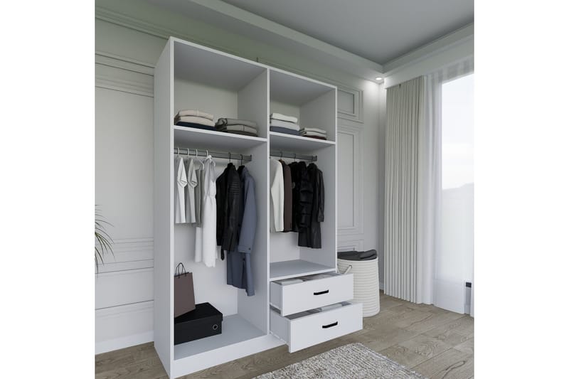 Yaman Garderobe 120x180 cm - Matt hvit - Oppbevaring - Garderober & garderobesystem