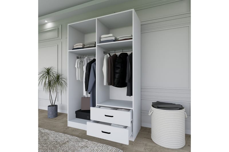 Yaman Garderobe 120x180 cm - Matt hvit - Oppbevaring - Garderober & garderobesystem