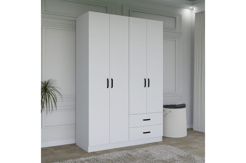 Yaman Garderobe 120x180 cm - Matt hvit - Oppbevaring - Garderober & garderobesystem