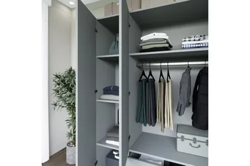 Yaman Garderobe 120x181 cm - Grå - Oppbevaring - Garderober & garderobesystem