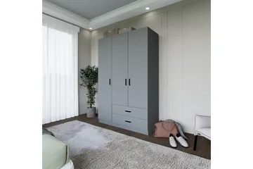 Yaman Garderobe 120x181 cm - Grå - Oppbevaring - Garderober & garderobesystem