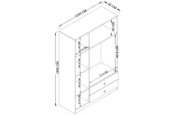 Yaman Garderobe 120x181 cm - Valnøtt - Oppbevaring - Garderober & garderobesystem