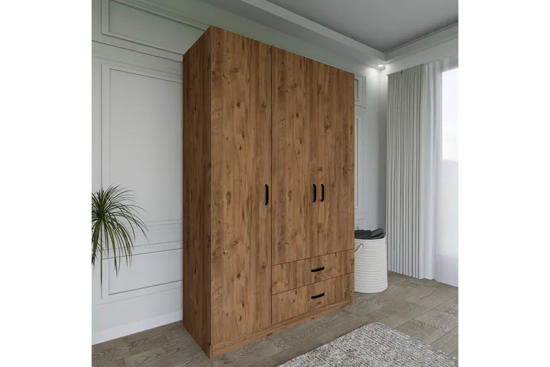 Yaman Garderobe 120x181 cm - Valnøtt - Oppbevaring - Garderober & garderobesystem