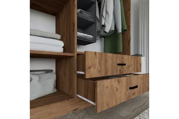 Yaman Garderobe 120x181 cm - Valnøtt - Oppbevaring - Garderober & garderobesystem