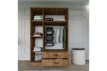 Yaman Garderobe 120x181 cm - Valnøtt - Oppbevaring - Garderober & garderobesystem