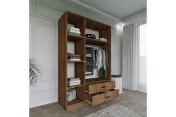 Yaman Garderobe 120x181 cm - Valnøtt - Oppbevaring - Garderober & garderobesystem