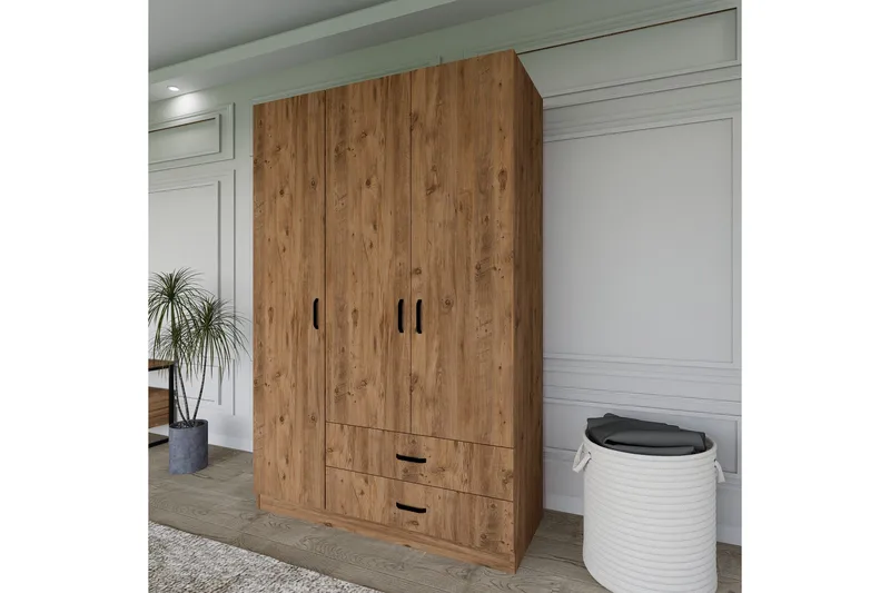 Yaman Garderobe 120x181 cm - Valnøtt - Oppbevaring - Garderober & garderobesystem