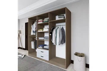 Yaman Garderobe 180x190 cm - Lys brun - Oppbevaring - Garderober & garderobesystem