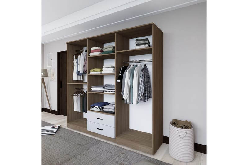 Yaman Garderobe 180x190 cm - Lys brun - Oppbevaring - Garderober & garderobesystem