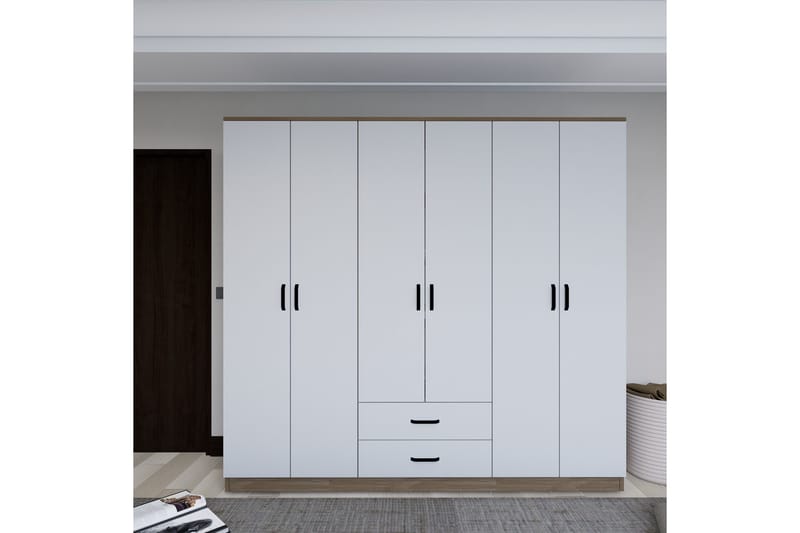 Yaman Garderobe 180x190 cm - Lys brun - Oppbevaring - Garderober & garderobesystem