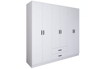 Yaman Garderobe 180x190 cm - Matt hvit - Oppbevaring - Garderober & garderobesystem