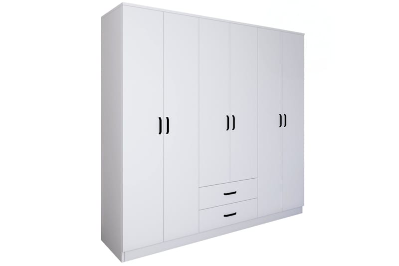 Yaman Garderobe 180x190 cm - Matt hvit - Oppbevaring - Garderober & garderobesystem