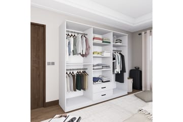Yaman Garderobe 180x190 cm - Matt hvit - Oppbevaring - Garderober & garderobesystem