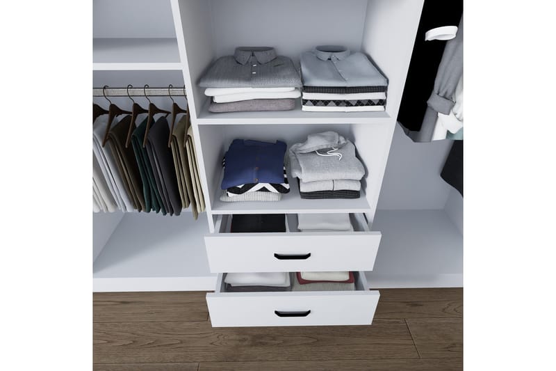 Yaman Garderobe 180x190 cm - Matt hvit - Oppbevaring - Garderober & garderobesystem