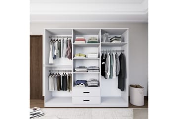Yaman Garderobe 180x190 cm - Matt hvit - Oppbevaring - Garderober & garderobesystem